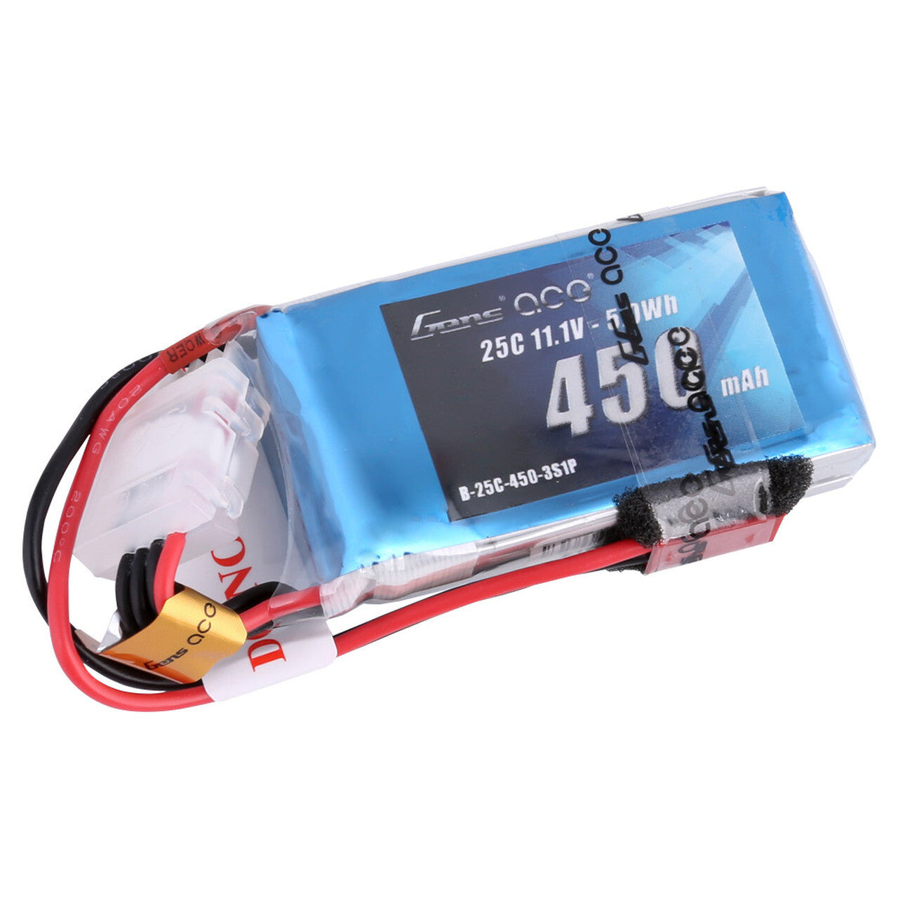 4x Gens Ace 450mAh 11.1V 25C 3S Lipo RC Airplane Battery Pack With JST Plug