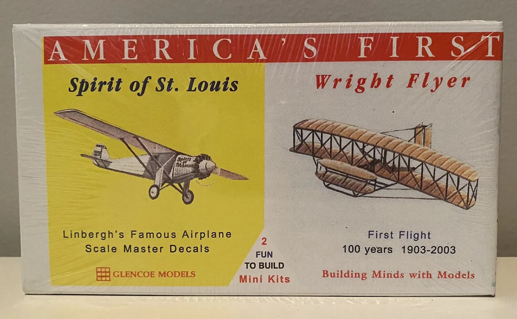 Glencoe Models 03102 AMERICA'S FIRST Spirit of St Louis & Wright Flyer Model Kit