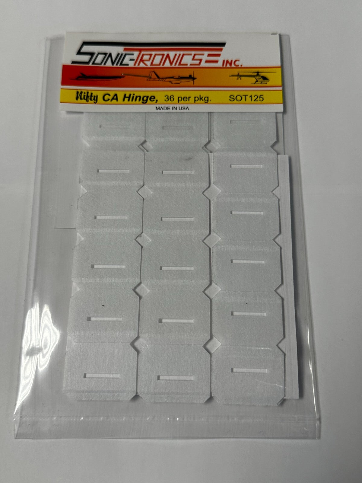 Sonic Tronic RC Airplane CA Cloth Nifty Hinges Hinge SOT125 Package of 36