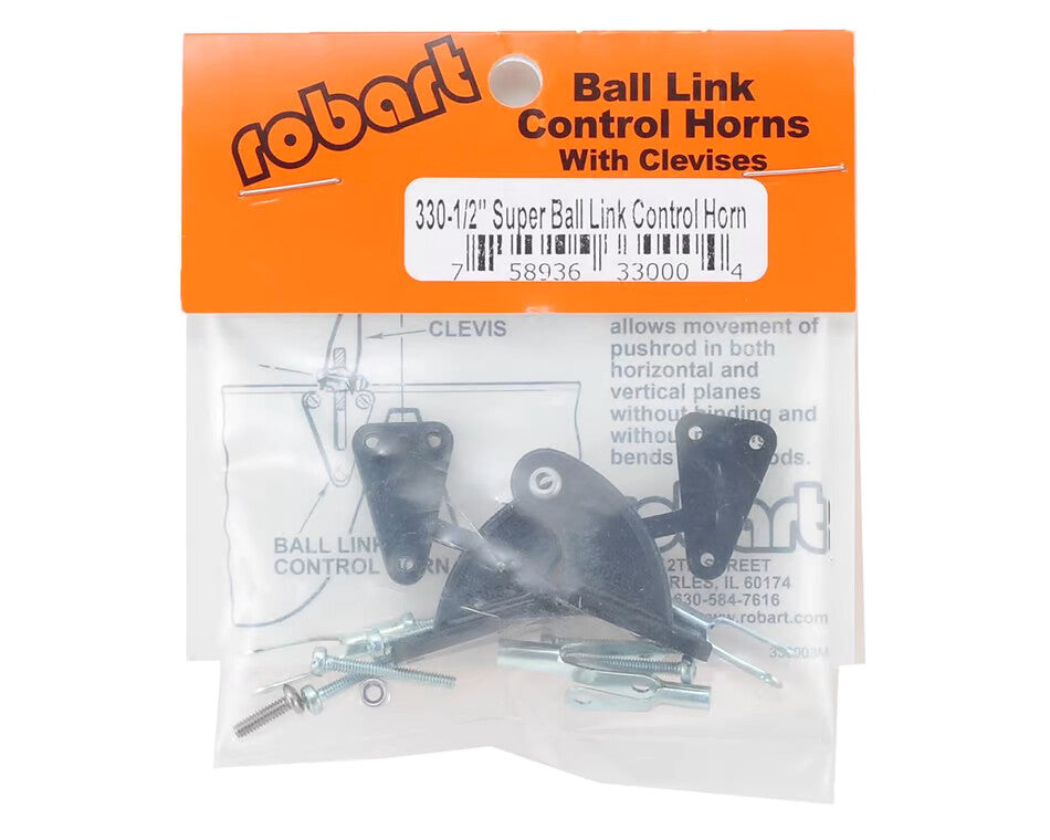 Robart RC Remote Control Airplane 1/2 Inch Ball Link Control Horns - ROB330
