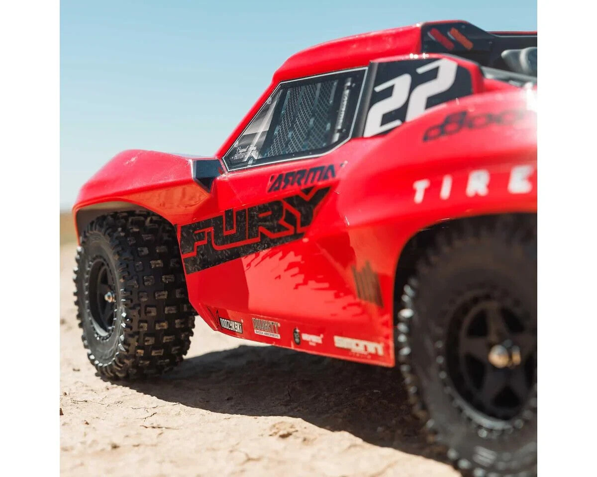 Arrma Fury 2WD MEGA 550 RTR Brushed 1/10 Off-Road Short Course Truck (Red) w/SLT