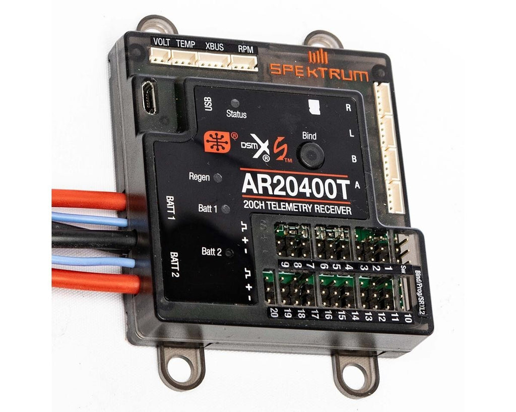 Spektrum RC AR20400T 20-Channel DSMX PowerSafe Telemetry Receiver SPMAR20400T