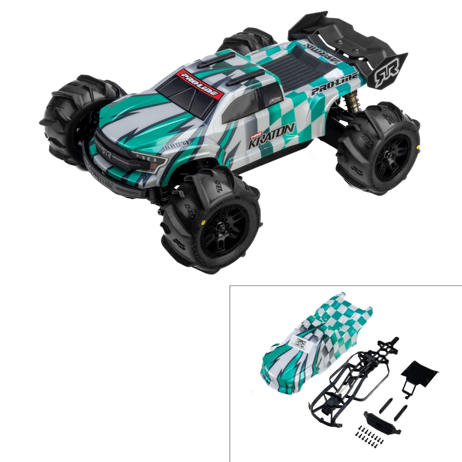 ProLine PRO369322 LE Pre-Cut Pre-Painted Brute Body Checkmate w/Clip Mini Kraton