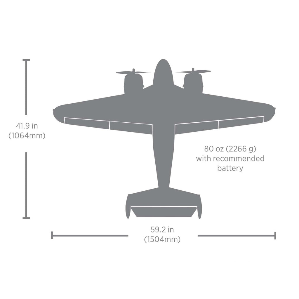 Beechcraft D18/RC-45J 1.5m BNF Basic with AS3X+ and SAFE Select EFL-3726