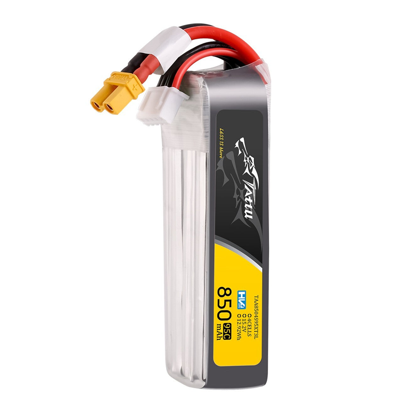 Tattu 850mAh 4s 95C 15.2V HV Lipo RC Airplane Battery Long Pack With XT30 Plug