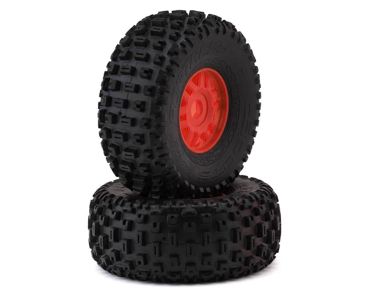 Arrma Mojave 6S BLX 1/7 Scale dBoots "Fortress" Pre-Mounted Tire Set Red (2)