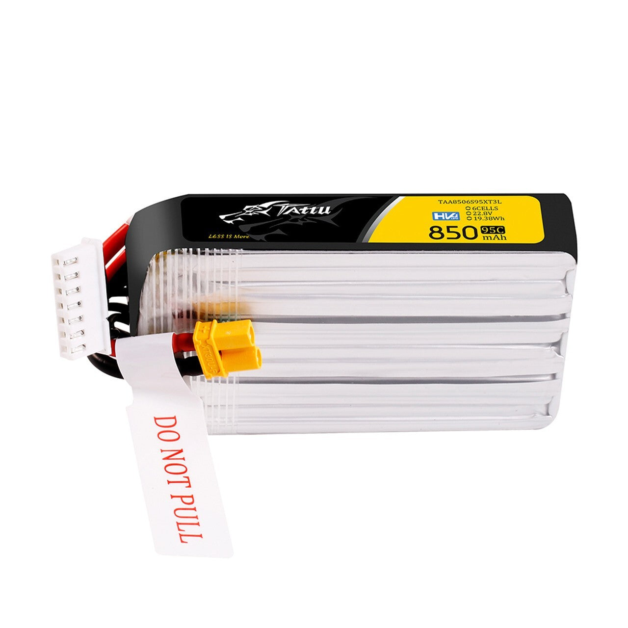 Tattu 850mAh 6S 95C 22.8V HV Lipo RC Drone Battery Long Pack with XT30 Plug