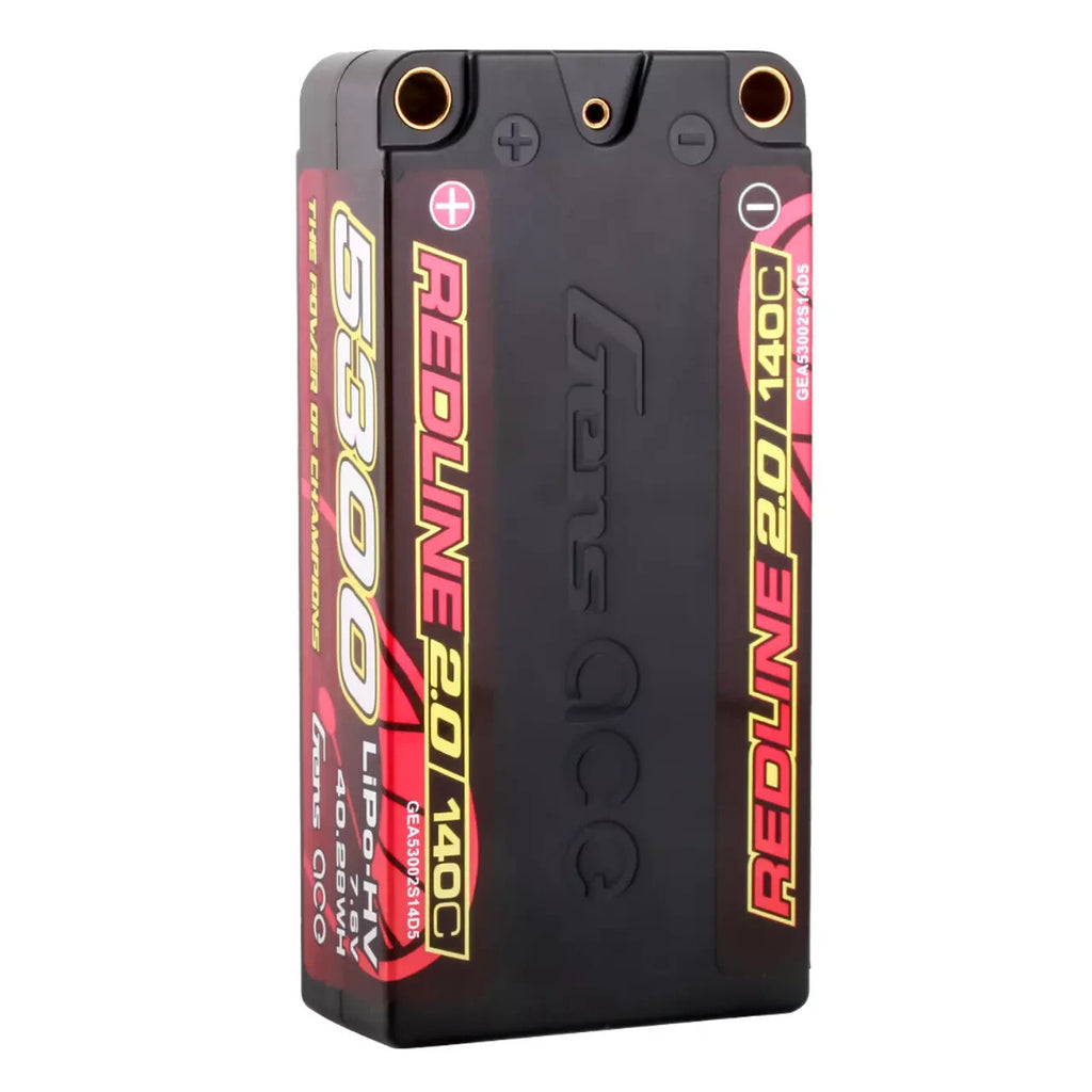 Gens Ace Redline 5300mAh 7.6V 140C 2S Lipo Battery HardCase HV Shorty For RC Car