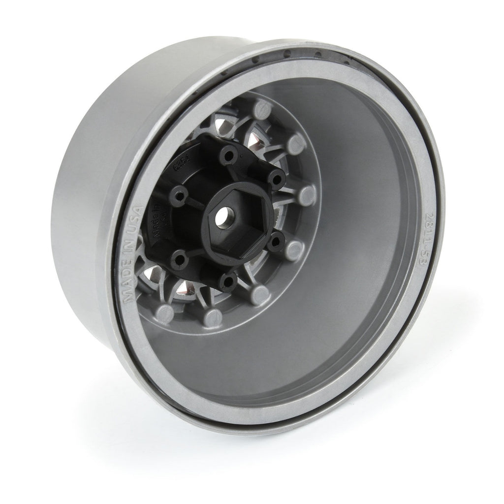 ProLine 1/10 Raid Bead-Loc F/R 2.2"/3.0" 12 /14mm SC Wheels (2) RD/GRY PRO281105