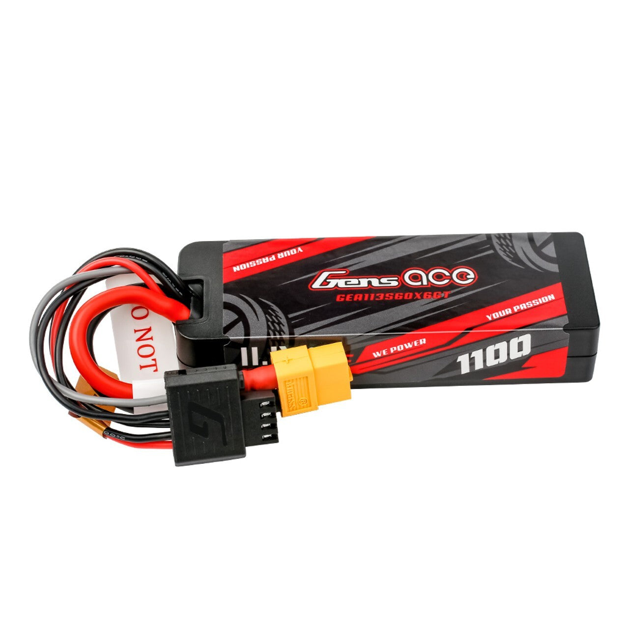 Gens Ace 1100mAh 3S 60C 11.1V HardCase Gtech Lipo Battery Pack with XT60 Plug