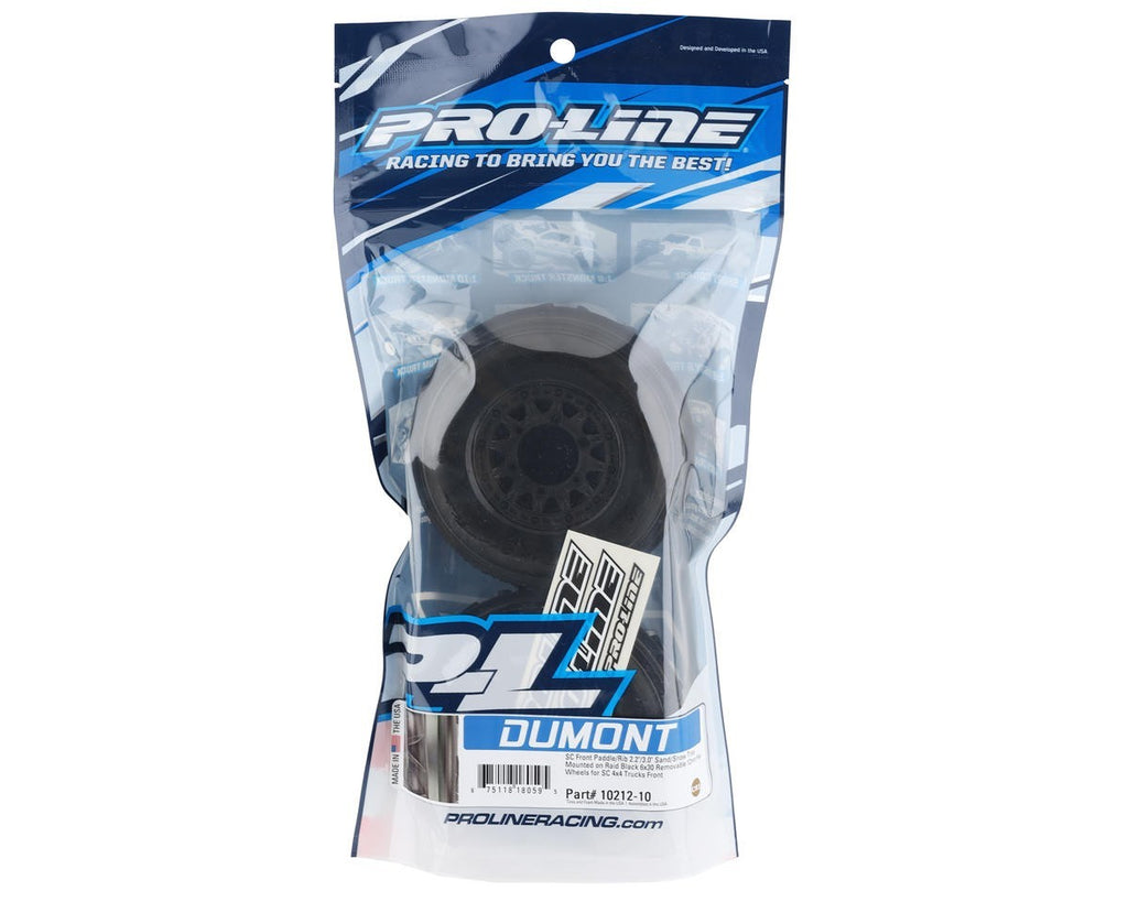 Proline 1/10 Dumont Front Paddle/Rib 2.2"/3.0" SC Mounted 12mm Black Raid (2)