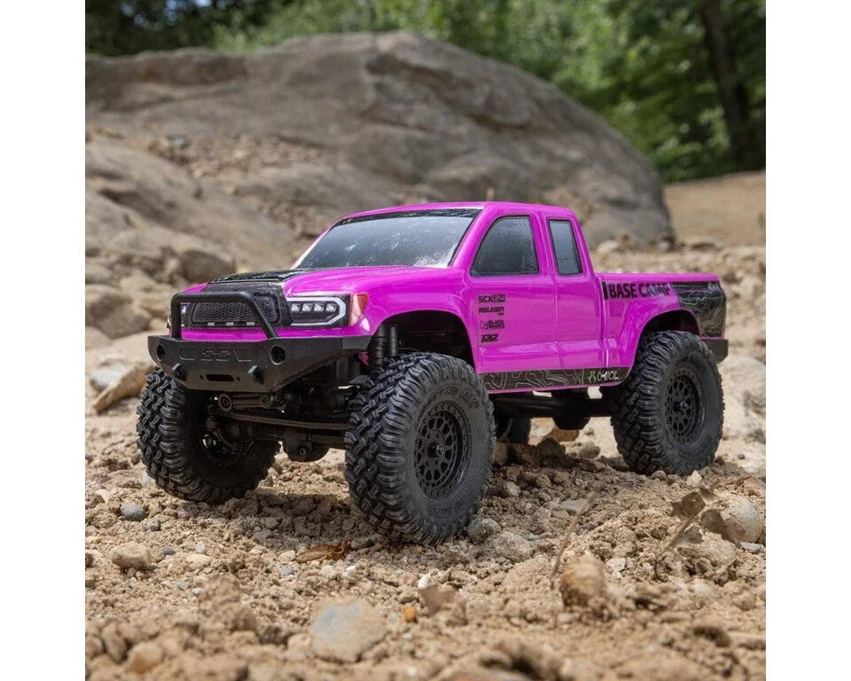 Axial SCX24 Base Camp 1/24 4WD RTR Scale Mini Rock Crawler Pink AXI-1219T3