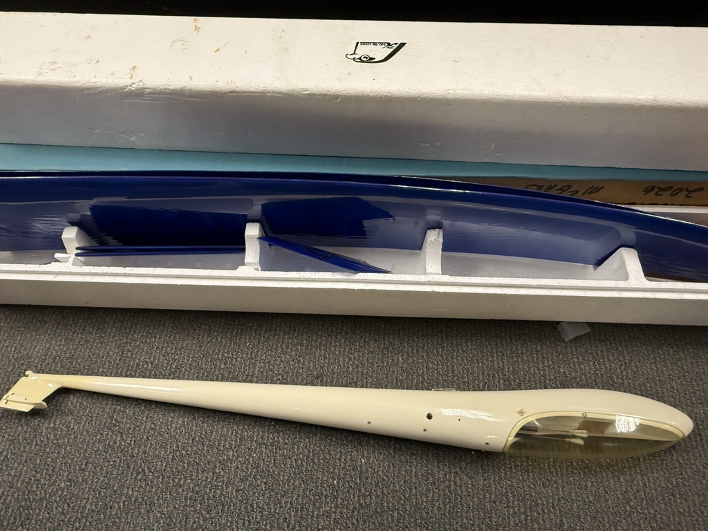 Excellent Vintage Hobie Hawk RC Remote Control Sailplane / Glider w/Original Box