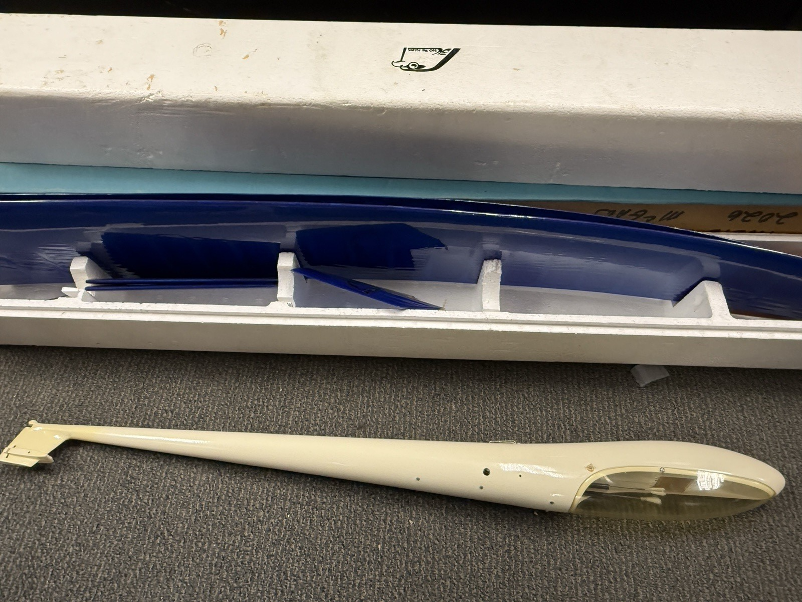 Excellent Vintage Hobie Hawk RC Remote Control Sailplane / Glider w/Original Box