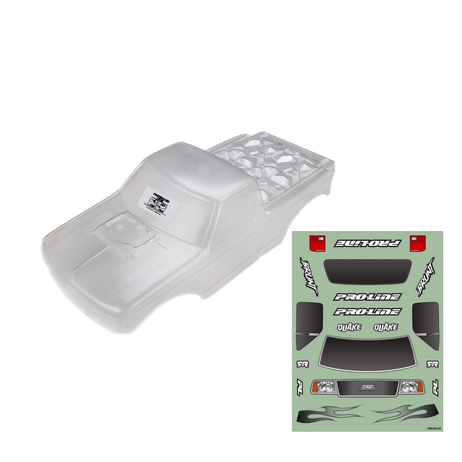 Proline Pre-Cut Brunt Clear Body For : ARRMA QUAKE 223S PRO369117 369117