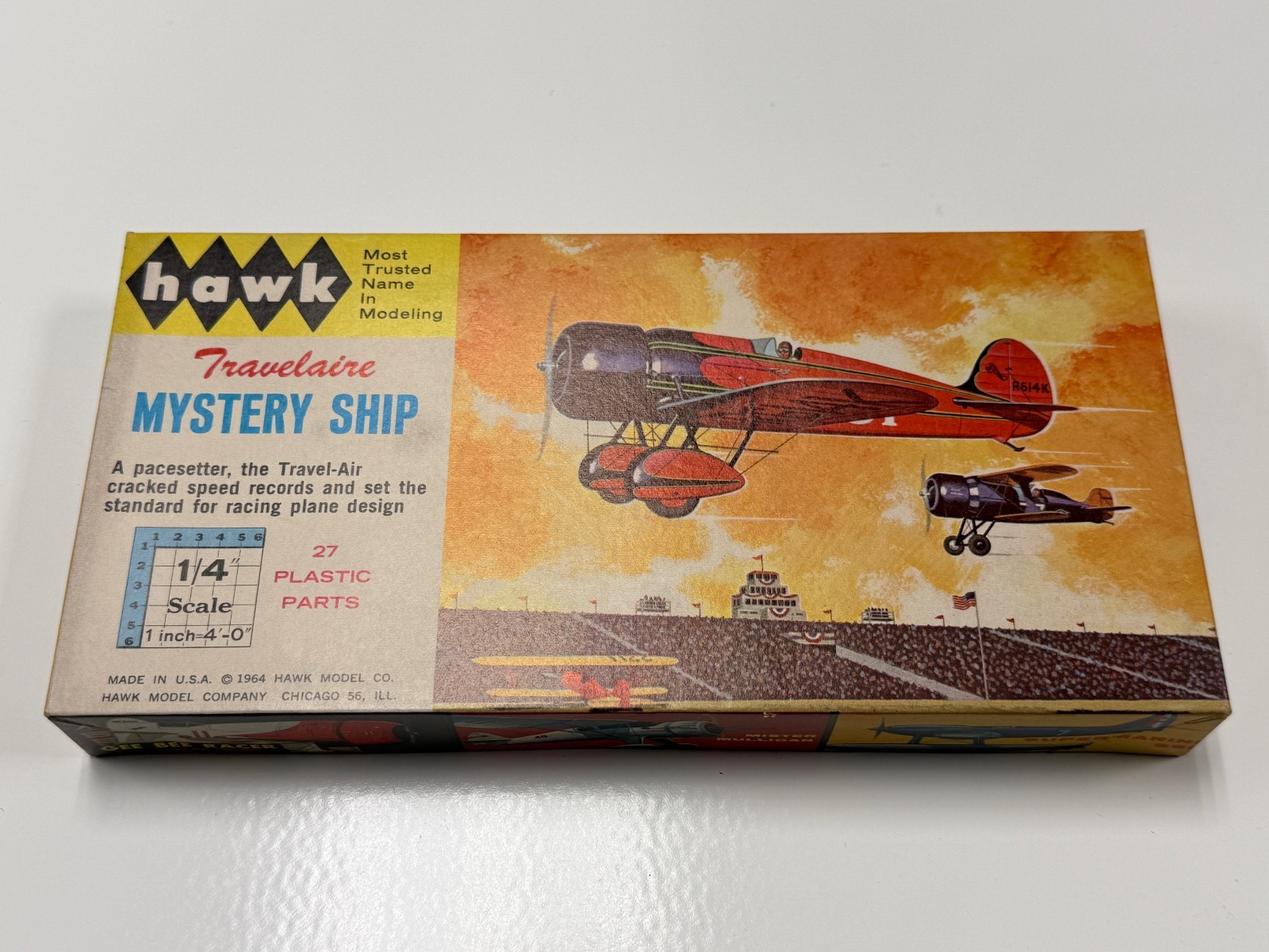 Vintage Hawk 1/4 Scale Mystery Ship Plastic Model Airplane Kit 640-60