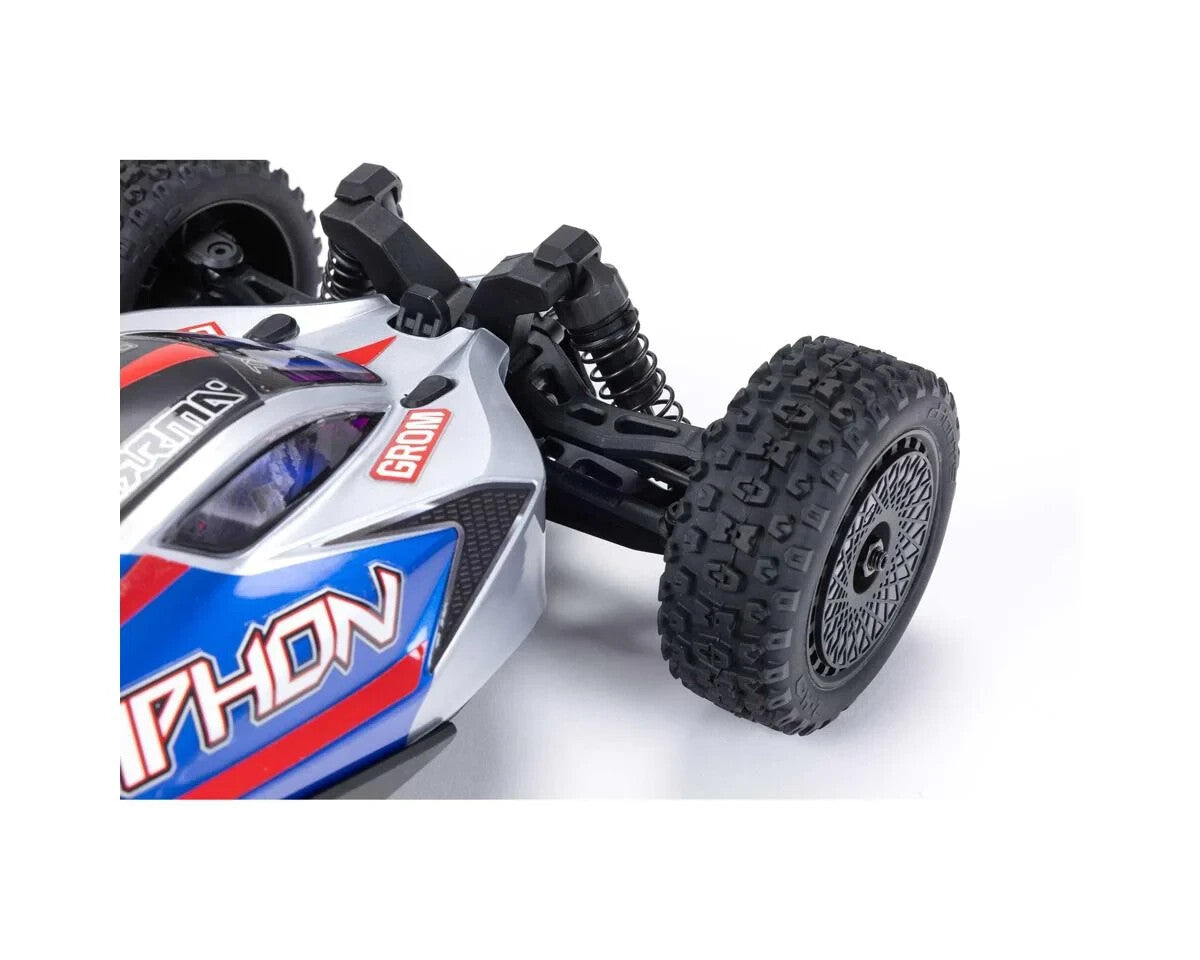 Arrma Typhon Grom MEGA 4WD 380 Brushed 1/18 Buggy RTR Blue/Silver ARA2106T1