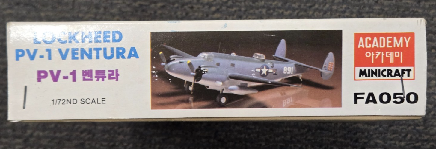 1/72 Scale Academy, Lockheed PV-1 Ventura Airplane Model Kit #1614