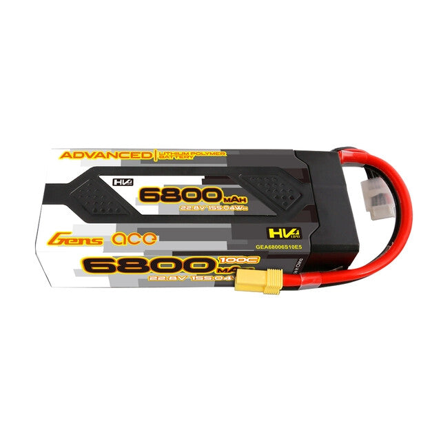 Gens Ace Advanced 22.2V 100C 6S 6800mah Lipo Battery With EC5 Plug For ARRMA