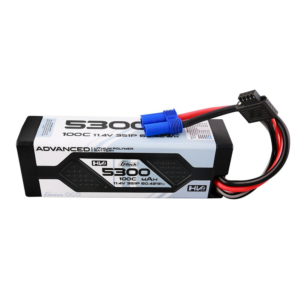Gens Ace 5300mAh 3S 100C 11.4V G-Tech GTech Lipo Battery Pack W/ EC5 Plug