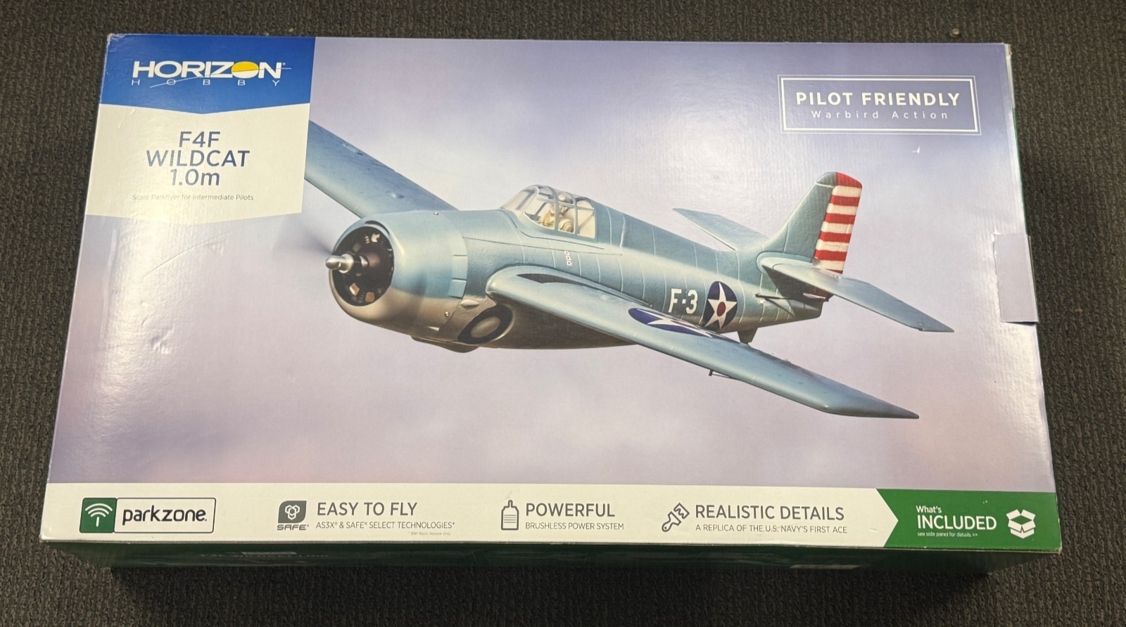 Rare New in Box Parkzone F4F Wildcat 1.0m RC Remote Control Airplane PNP PKZ1975
