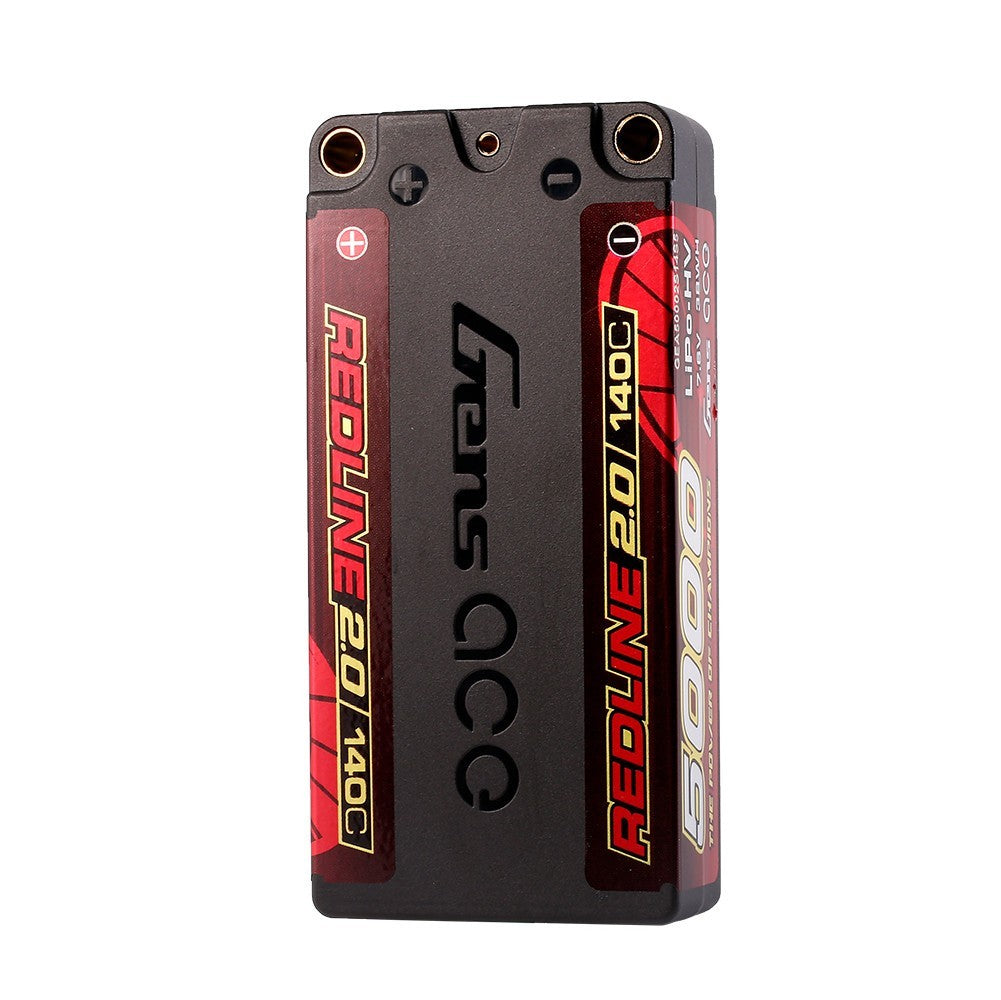 Gens Ace 5000mAh 2S 7.6V 140C HardCase HV Redline 2.0 Series Lipo Battery