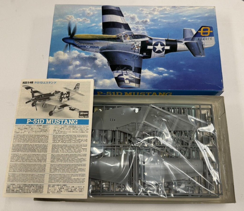 Hasegawa 1/48 P-51D P51 P51D Mustang US Army Air Force Fighter Plastic Model Kit
