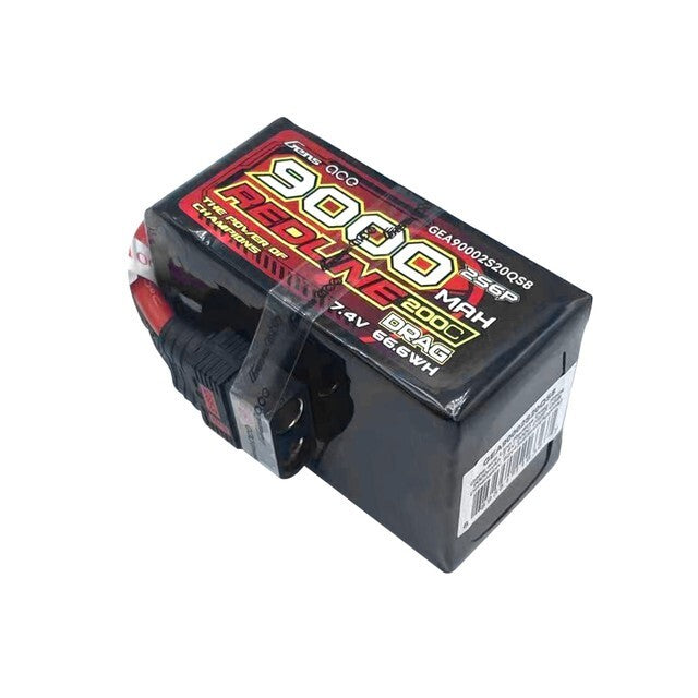 2x Gens Ace Redline 9000mAh 7.4V 200C 2S RC Lipo Battery QS8 For Traxxas Drag