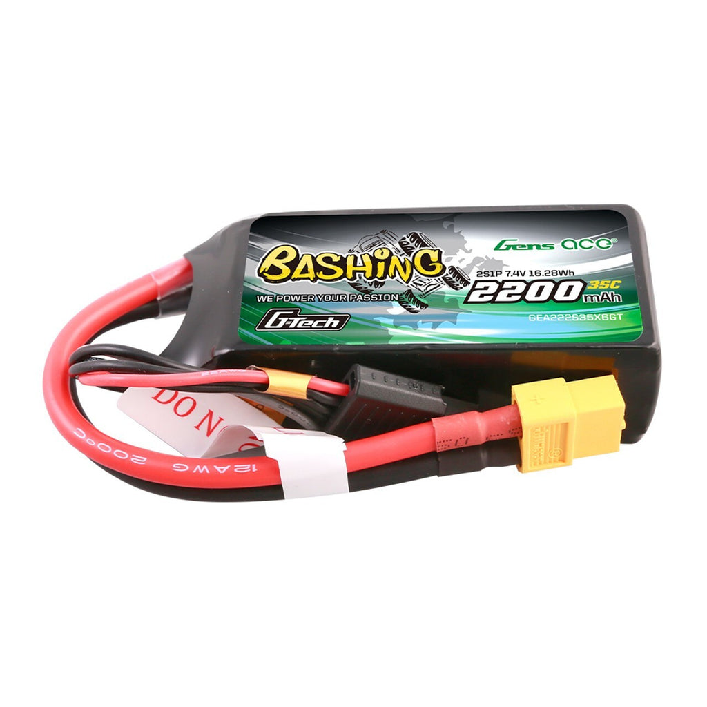 GensAce Bashing 2200mAh 11.1V 35C G-Tech 3S Lipo Battery XT60 For RC Crawler