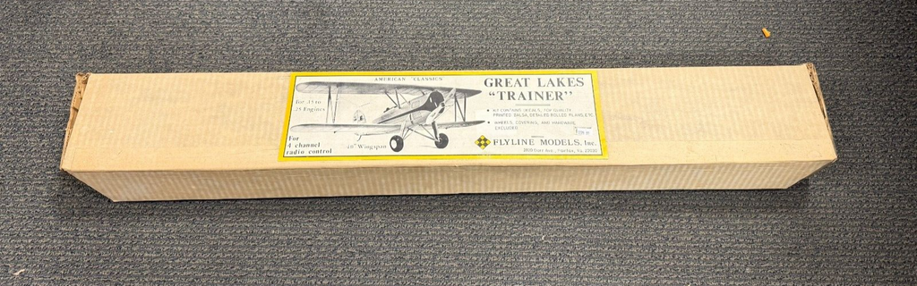 New Flyline Models Great Lakes Trainer Balsa Wood Model Airplane Kit