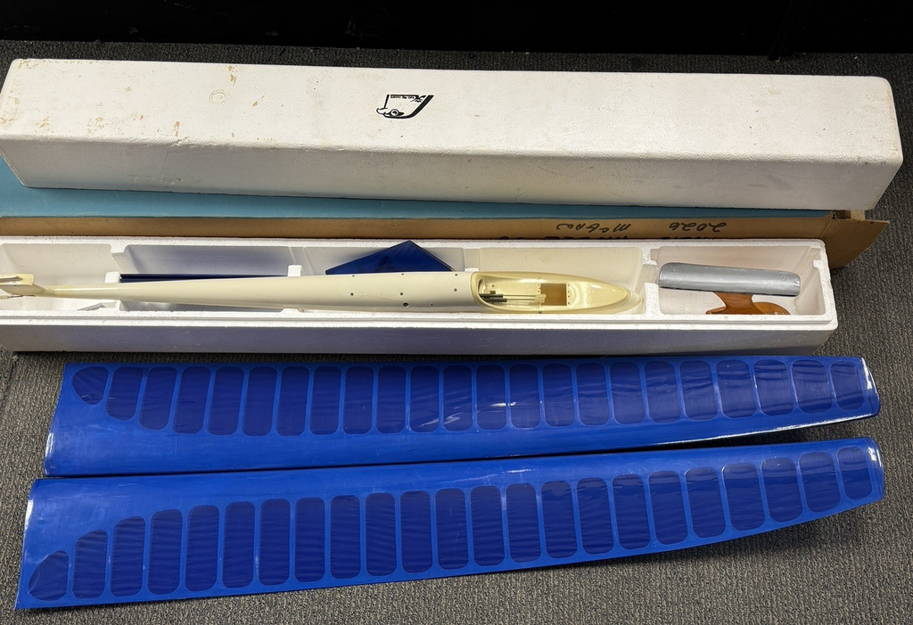 Excellent Vintage Hobie Hawk RC Remote Control Sailplane / Glider w/Original Box
