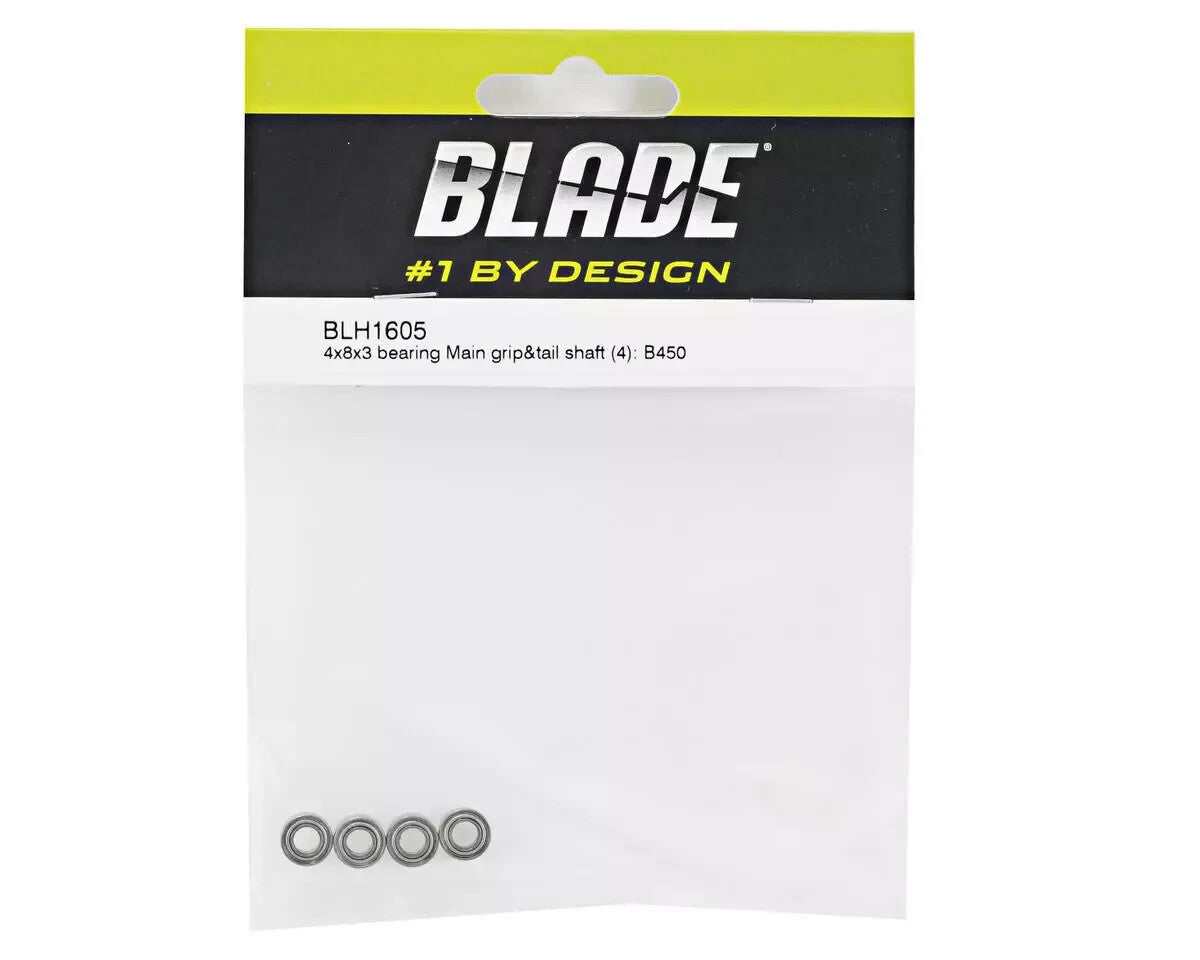 Blade RC Helicopter 4x8x3mm Main Grip & Tail Shaft Bearing Set (4) BLH1605 450X