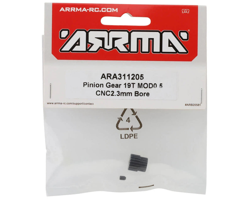 ARRMA ARA311205 Pinion Gear 19T 0.5 MOD CNC 2.3mm Bore Granite / Typhon / Mojave