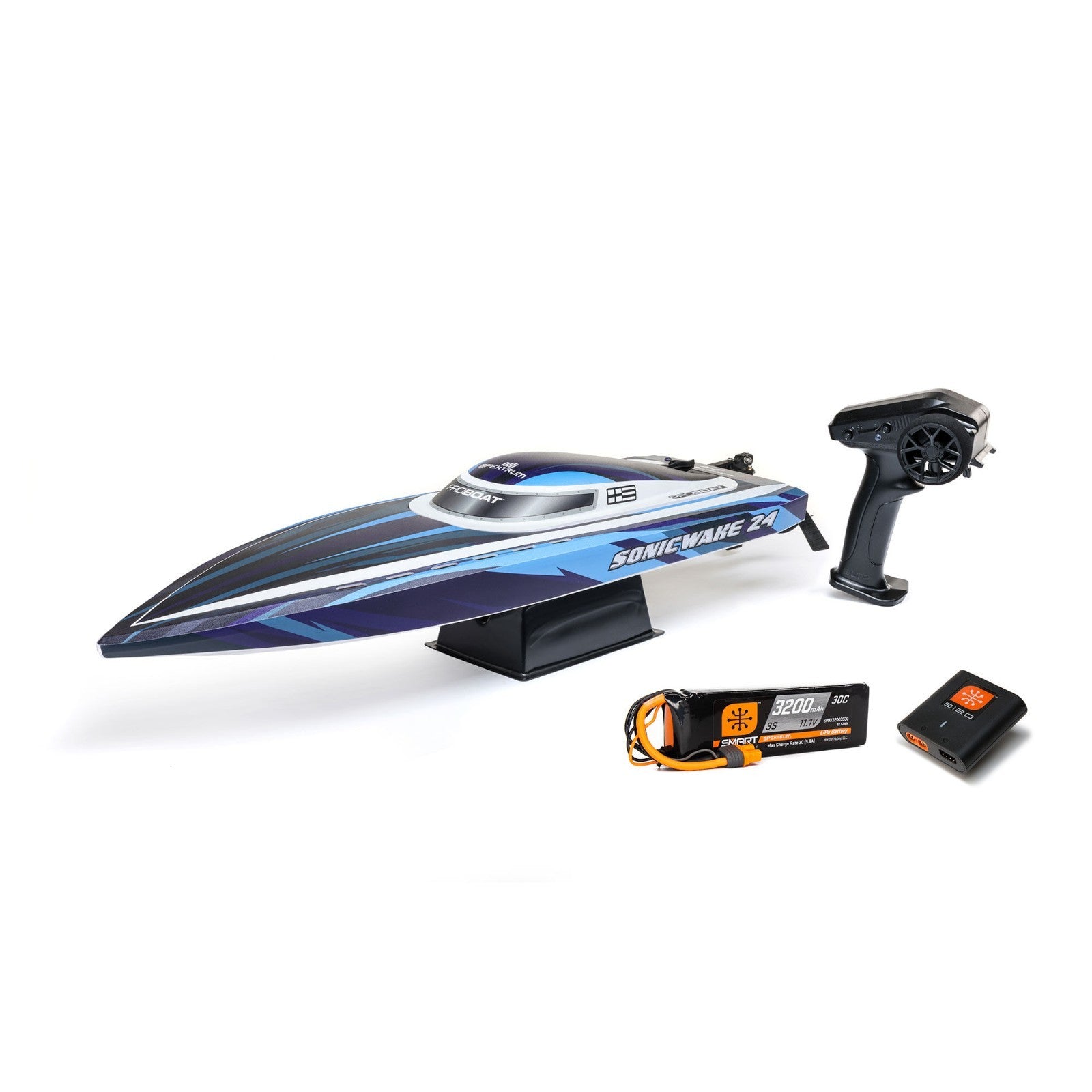 Sonicwake 24" Self-Righting Brushless Deep-V RTR (With Battery & Charger), Blue