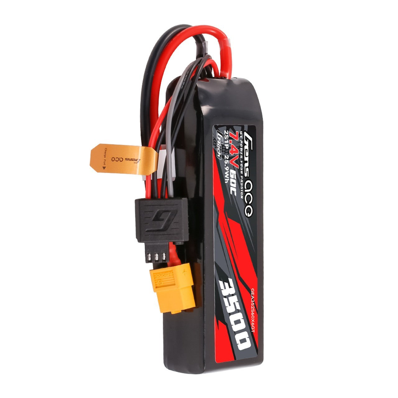 Gens ace GTech 3500mAh 2S 7.4V 60C Lipo Battery Pack XT60 : Traxxas Mini Maxx