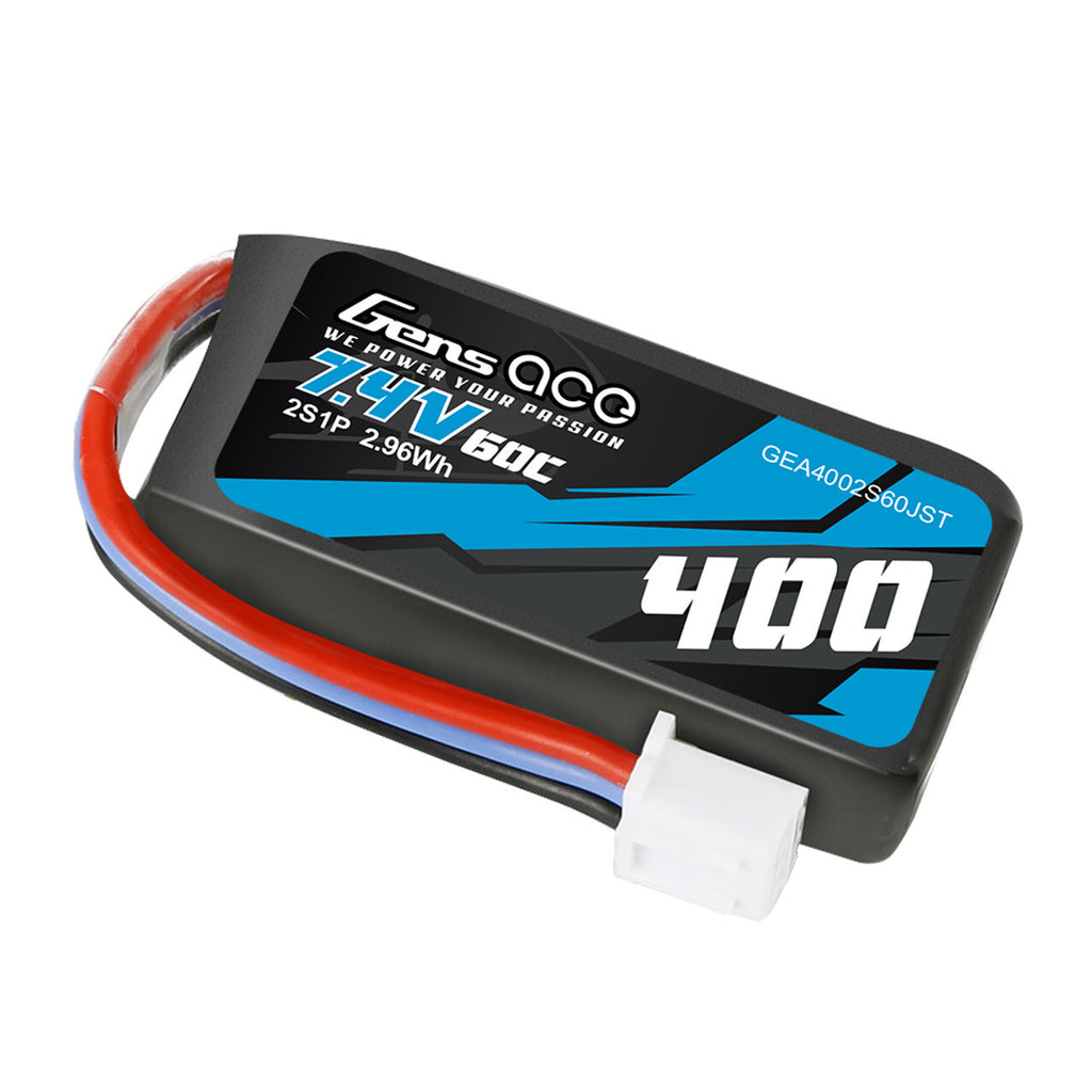 Gens Ace 400mAh 7.4V 60C 2S Lipo Battery Pack w/ JST-XHR Plug : OMP M1 Align T15