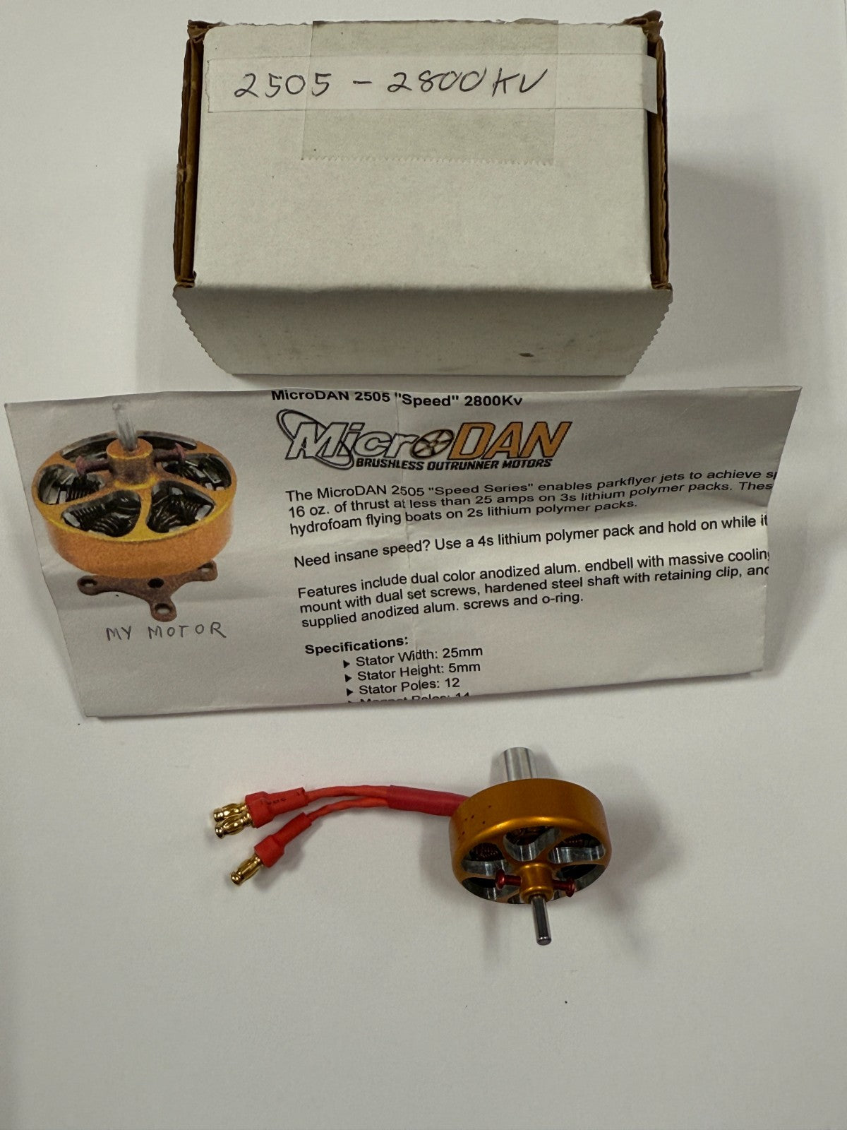 New MicroDan Micro Dan 2505-2800kv RC Remote Control Electric Airplane Motor