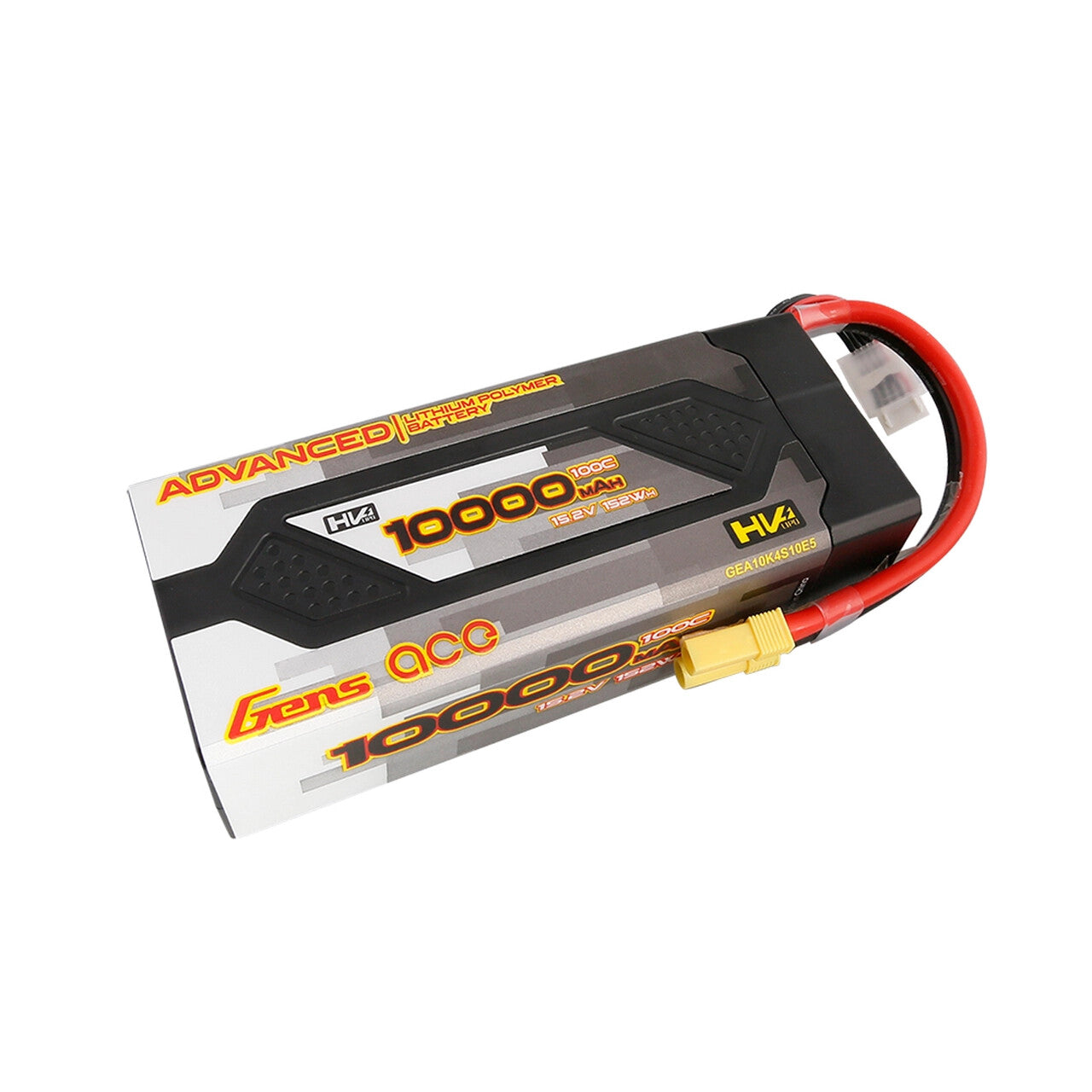 Gens Ace Advanced 10000mAh 15.2V 100C 4S HardCase Lipo Battery Pack EC5 : ARRMA