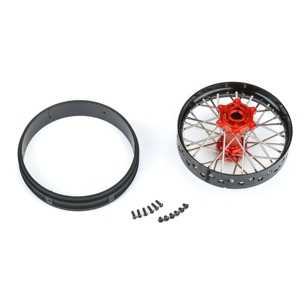 Pro-Line 1/4 Pro-Spec Aluminum V2 Bead Rear Wheel Black/Red (1): Promoto-MX