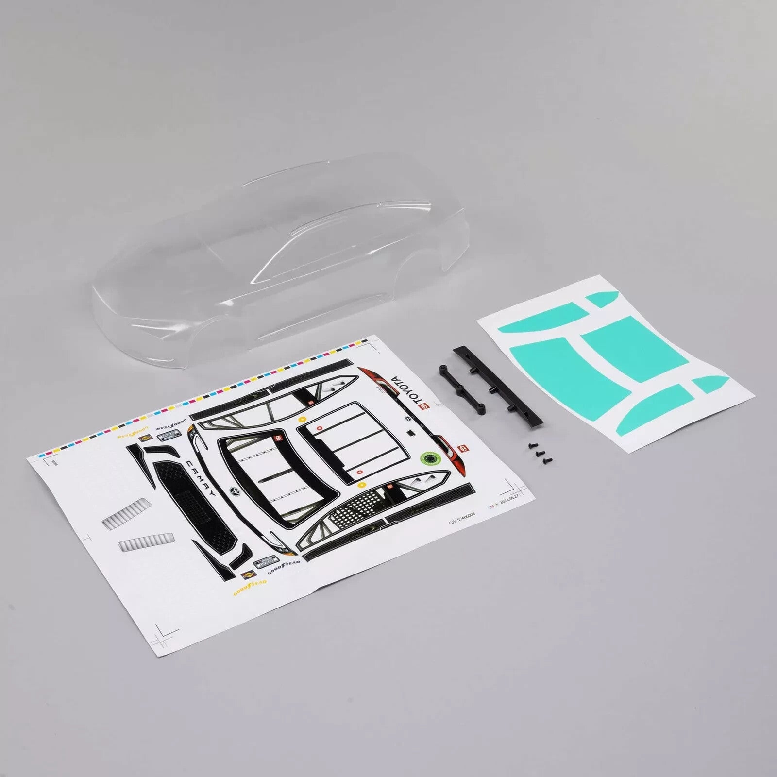 Losi Toyota Clear RC Remote Control Car Body 1/18 Scale NASCAR GROM LOS-1918