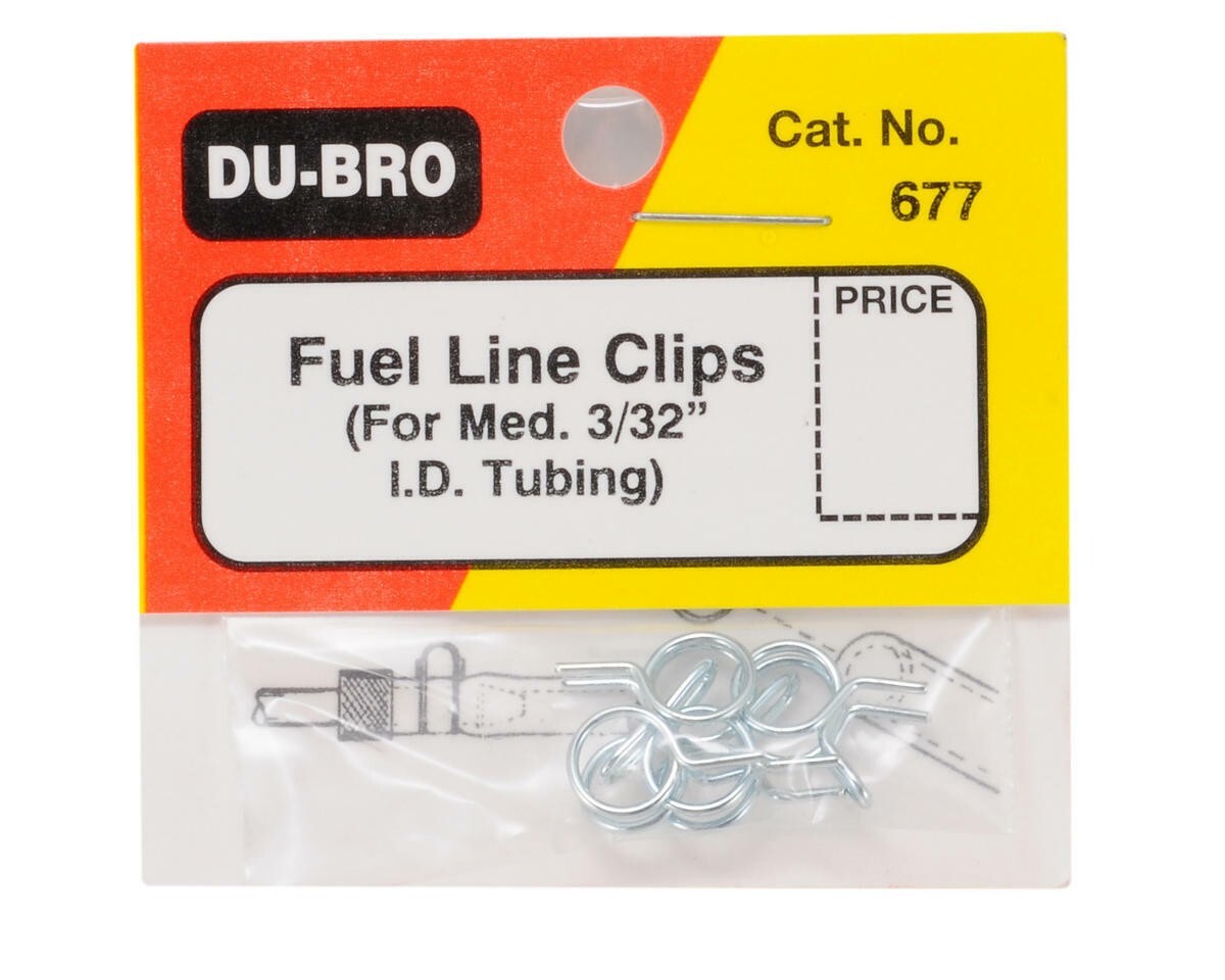 DuBro 677 Medium 3/32 ID Nitro / Gas Silicon / Tygon Fuel Line Clips (4) DUB677