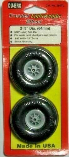 Dubro 250TL 2.50" Inch Treaded Lightweight RC Remote Control Airplane Wheel Tire