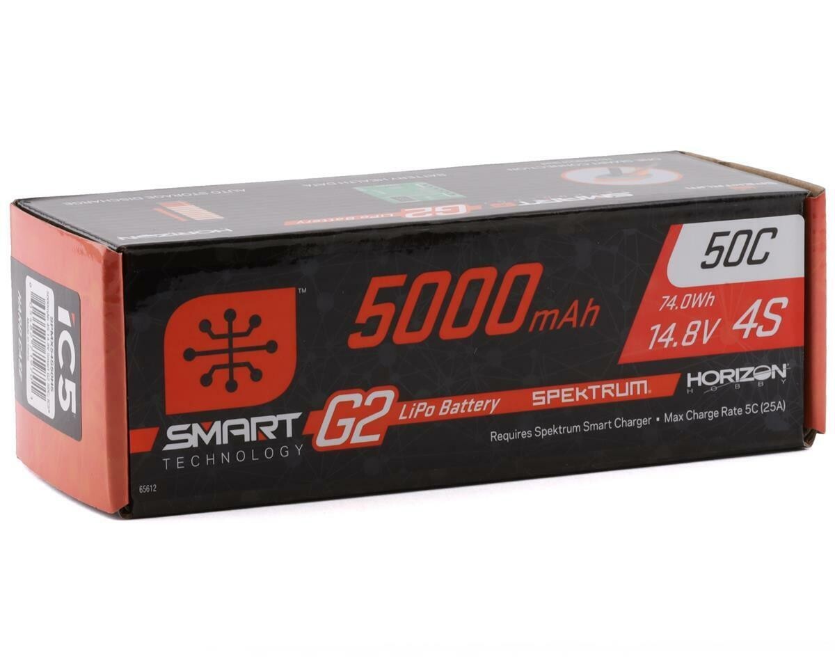 Spektrum RC 4S Smart G2 LiPo 50C Battery Pack 14.8V / 5000mAh SPMX54S50H5