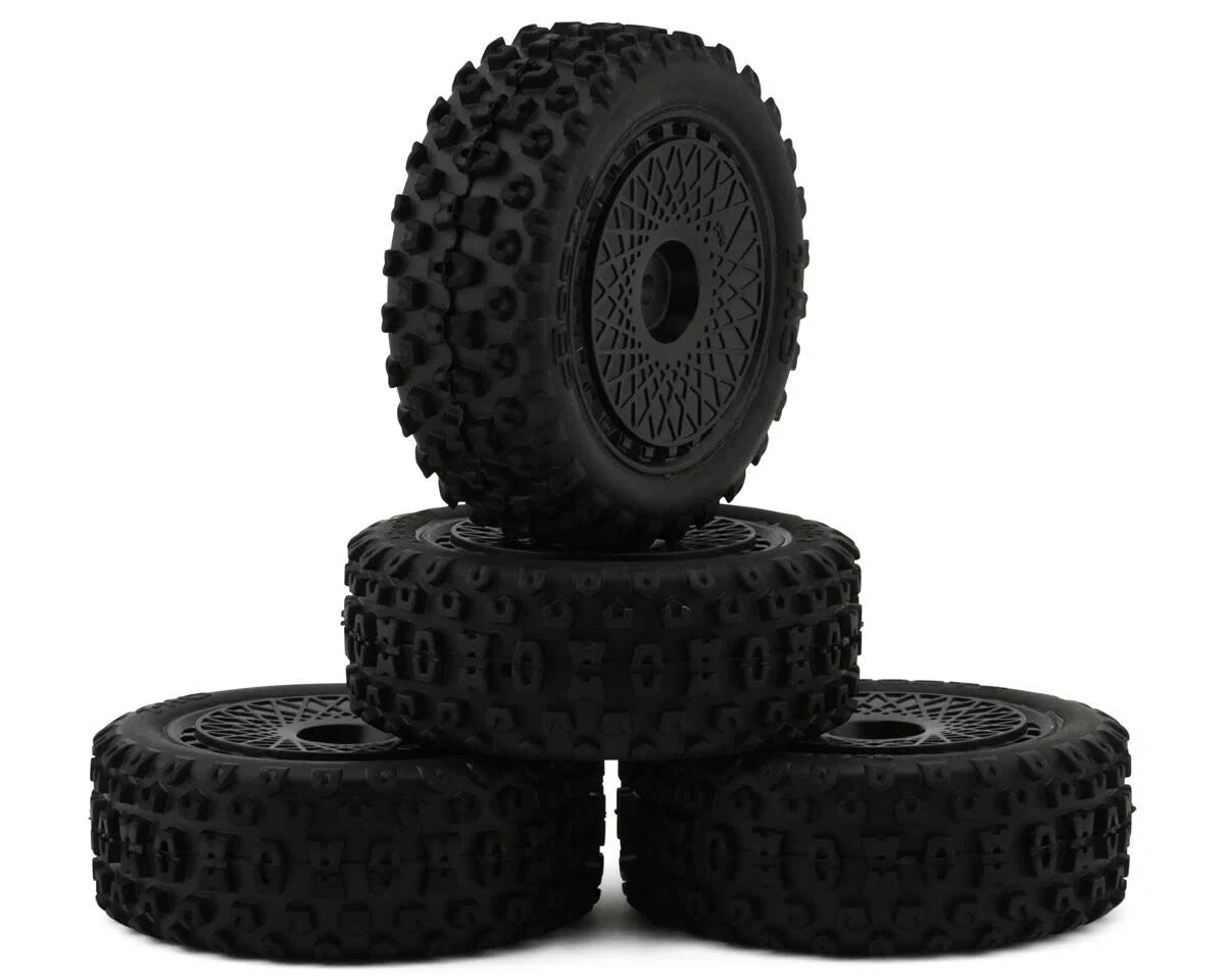 Arrma Typhon Grom 1/18th Tires Dboots  '2-HO' & Black 12mm Wheels ARA550114
