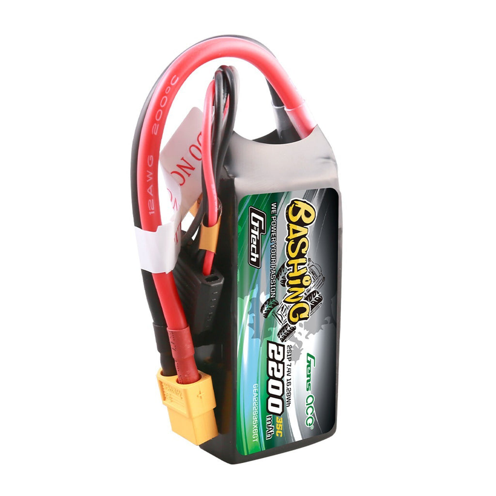 GensAce Bashing 2200mAh 11.1V 35C G-Tech 3S Lipo Battery XT60 For RC Crawler