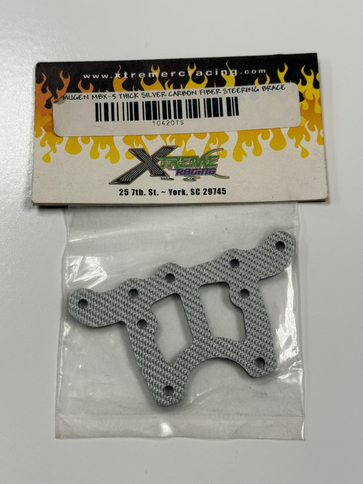 Mugen MBX-5 MBX5 Buggy Thick Silver Carbon Fiber Steering Brace 10420TS