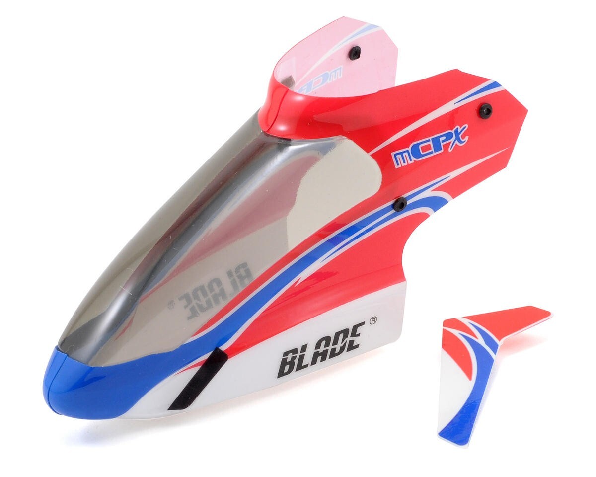 Blade MCPX MCP X Complete Canopy / Body w/Vertical Fin (Red) BLH3518