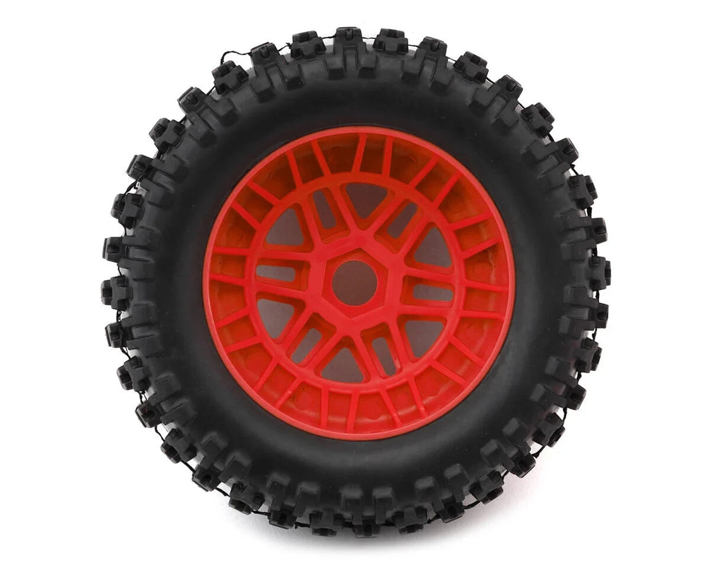 Arrma Mojave 6S BLX 1/7 Scale dBoots "Fortress" Pre-Mounted Tire Set Red (2)