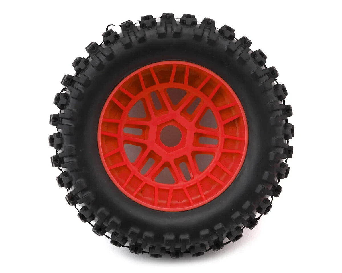 Arrma Mojave 6S BLX 1/7 Scale dBoots "Fortress" Pre-Mounted Tire Set Red (2)
