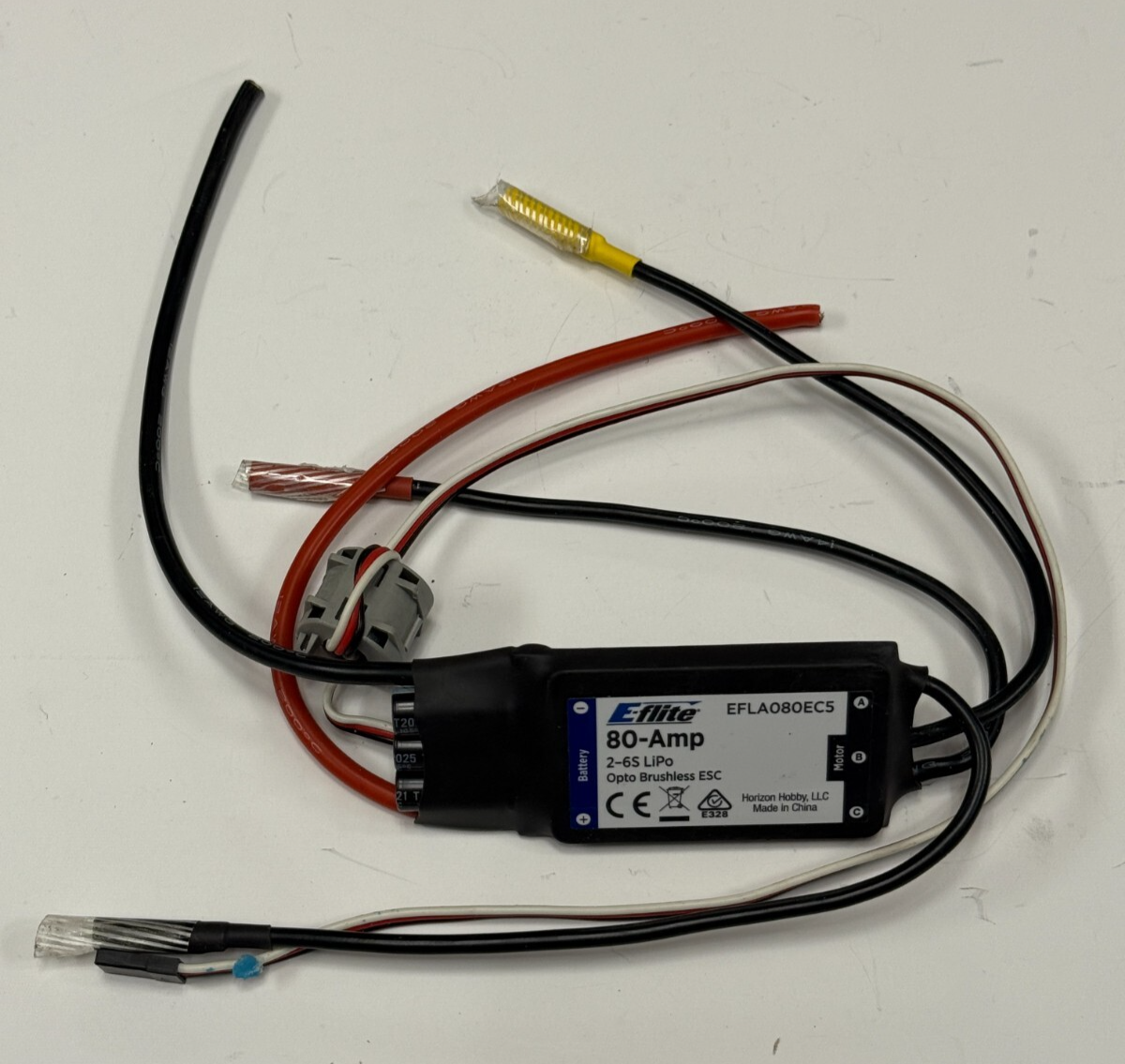 E-flite Eflite ESC 80 Amp 80A Opto RC Airplane Speed Control EFLA080EC5